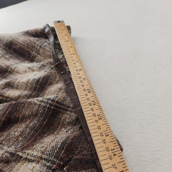 Vintage Skirt 80s Plaid Wool Tweed A-Line Preppy Dark Academia Retro Classic 12 - Picture 10 of 11